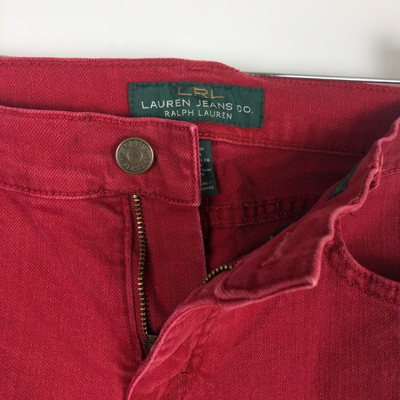 Lauren Jeans Co. RALPH LAUREN Red Jeans Women’s Sz 6 Modern Straight - Picture 3 of 9